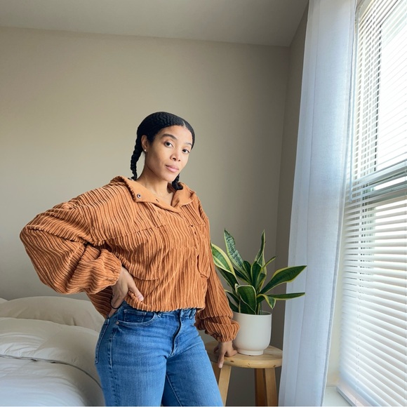 Free People FP MOVEMENT Bring The Heat Corded Corduroy Pullover Top XS - Picture 11 of 11